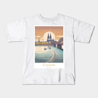 Sunset Over Cologne in Germany Kids T-Shirt